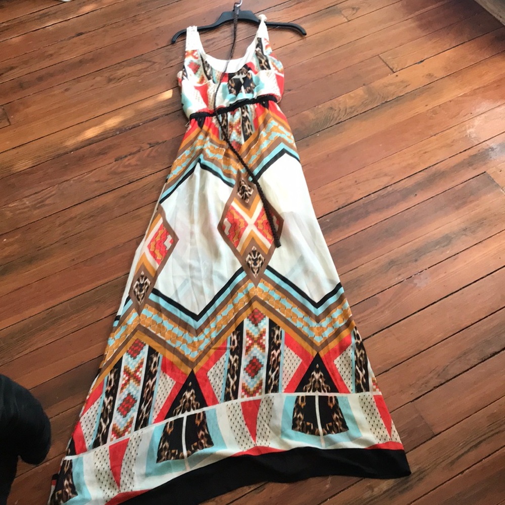 GianniBini maxi dress w/ braided belt, size M