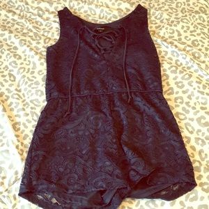 Blue laced romper