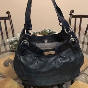 Coach black leather handbag
