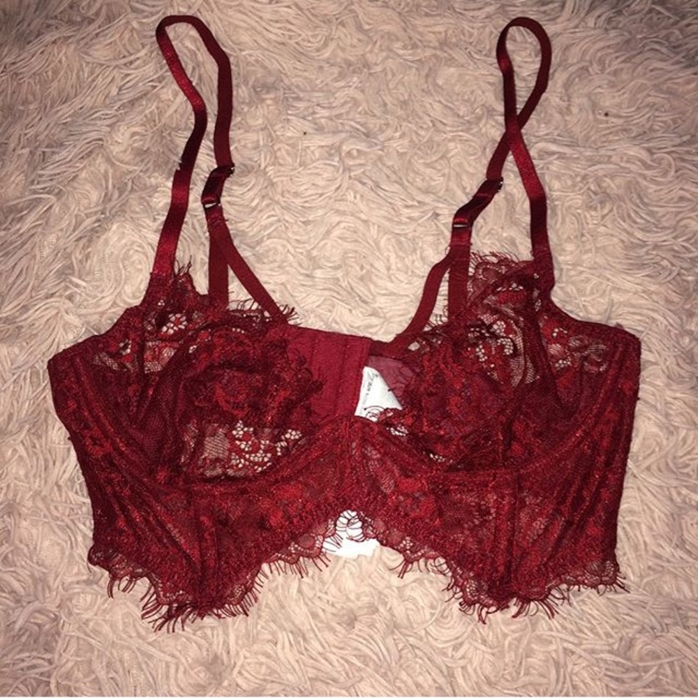 F21 burgundy bralette