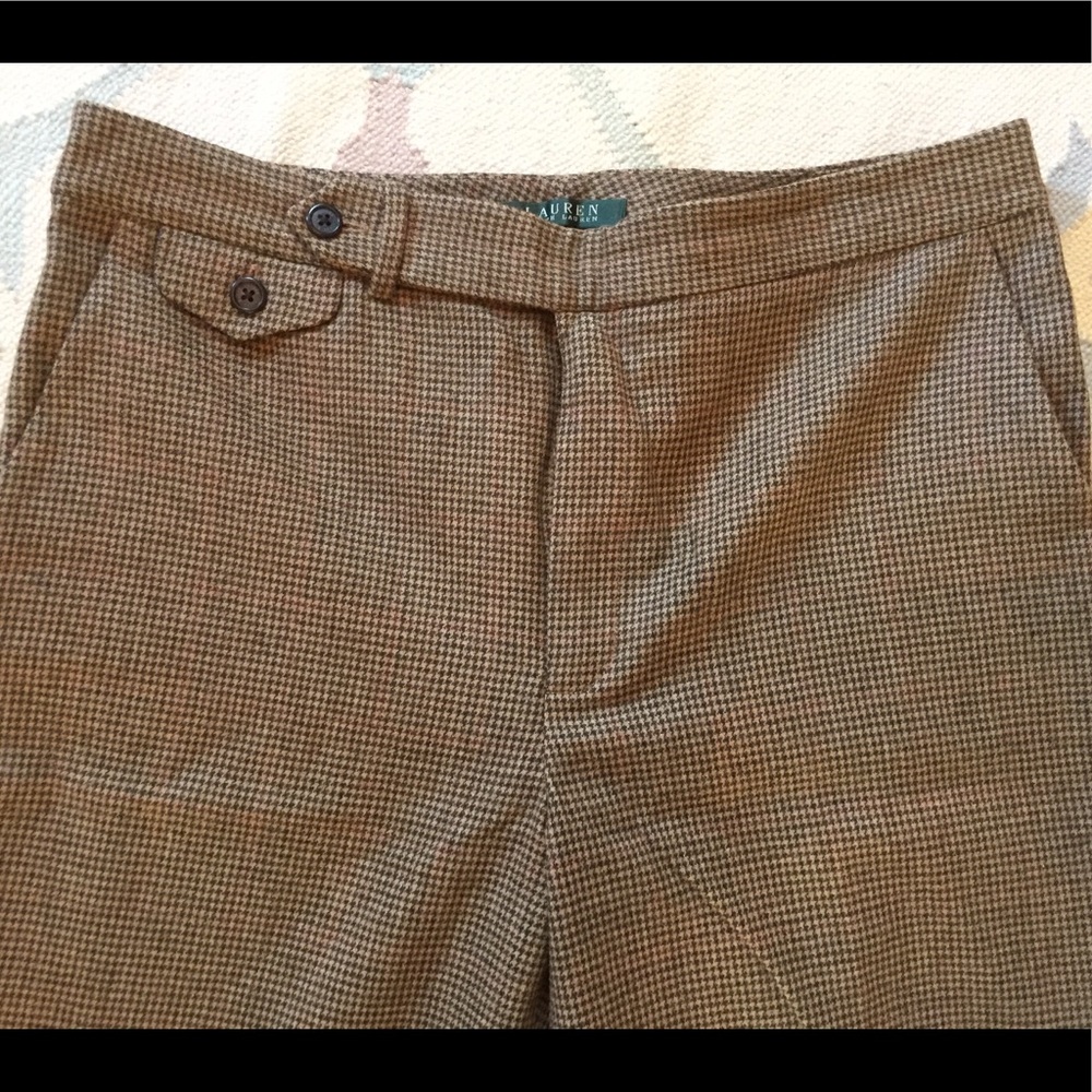 Wool lined Lauren pants in camel with burgundy