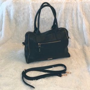 Urban Expressions Black faux leather satchel bag