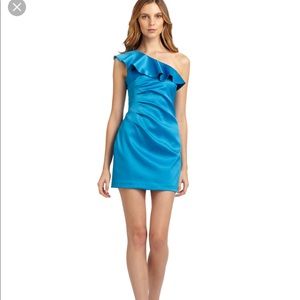 ✨Ruffled Oneshoulder Cocktail Dresscartier Blue✨