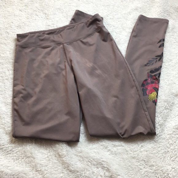 Athleta Pants - Athleta Brown Leggings with flower detail