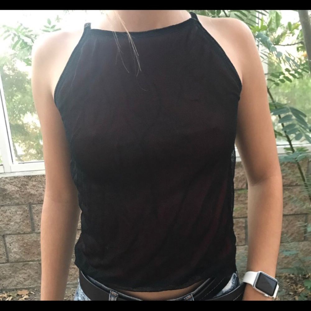 Black and read underneath tank top