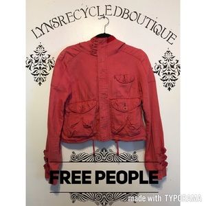 Free People Red Linen/Cotton Jacket! Size 4!