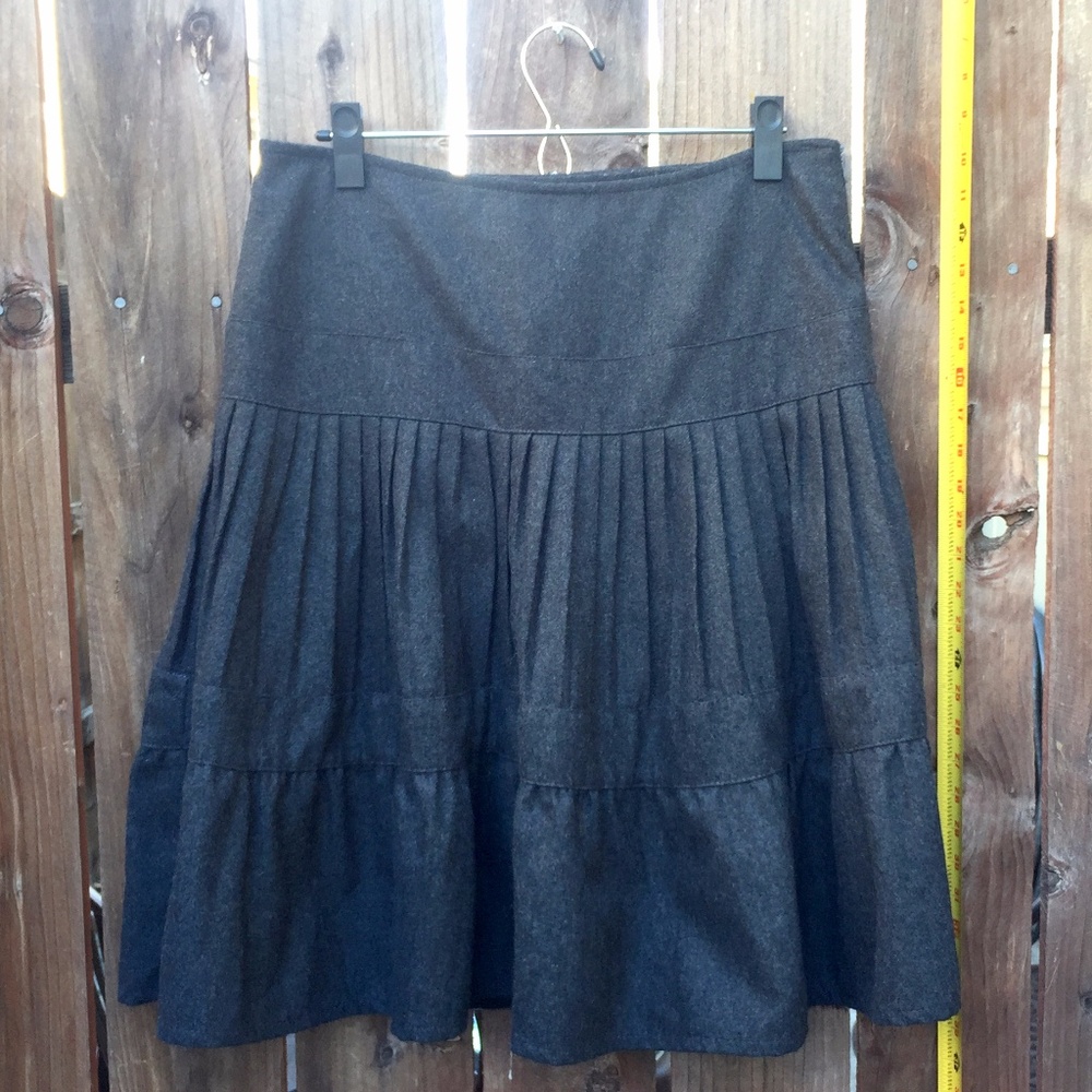 Acciaio Italy Gray Thick Pleated Ruffled A-line