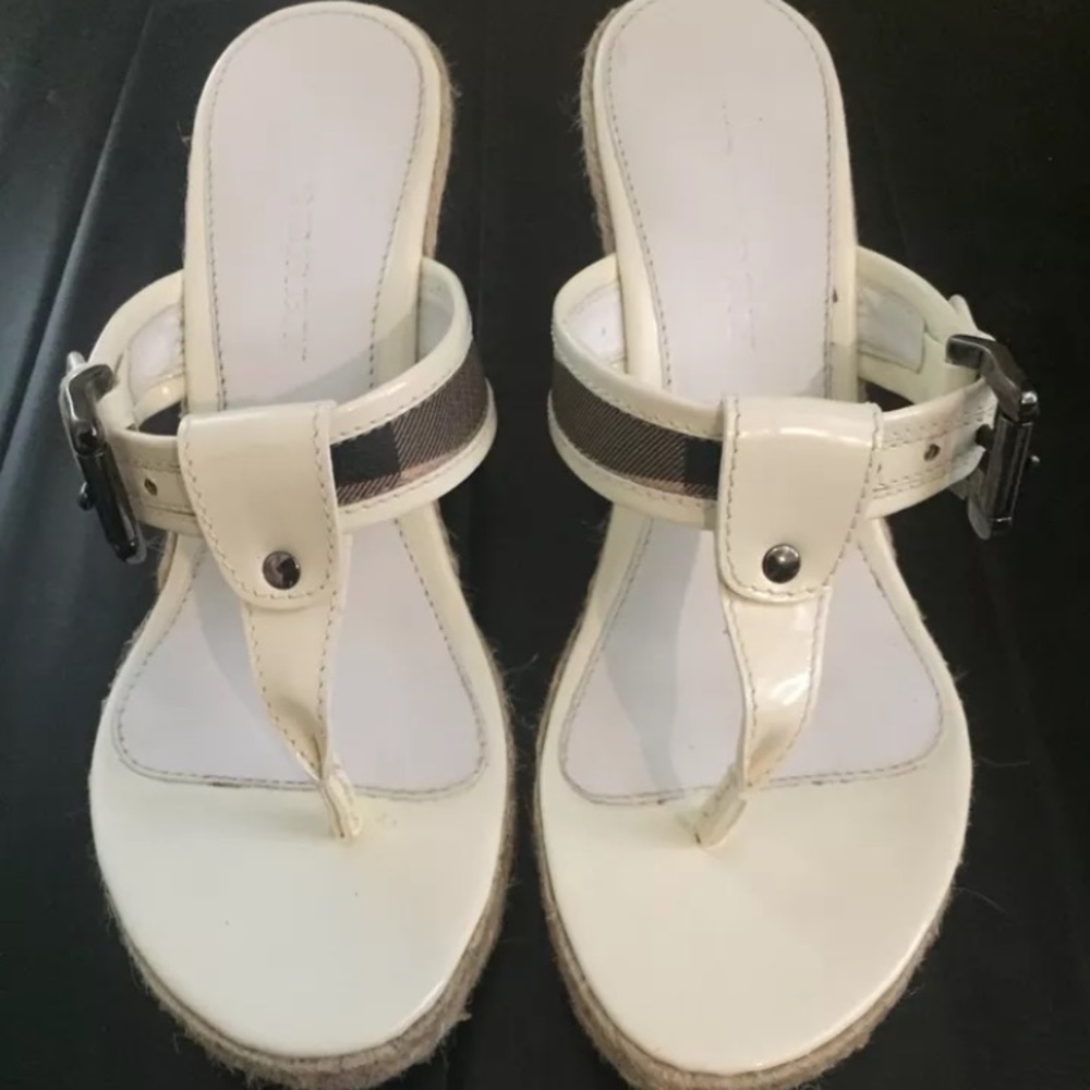 Burberry Nova White Wedges