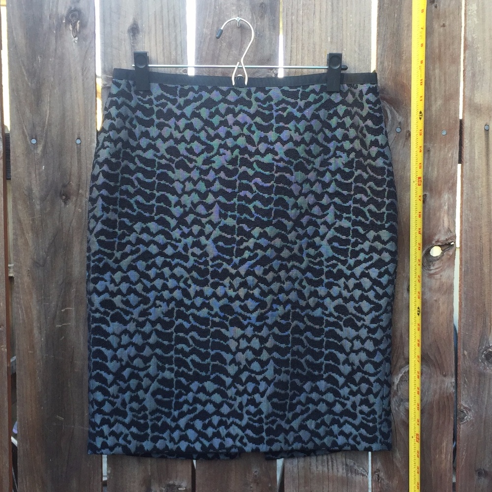 Ann Taylor Black and Silver Pencil Skirt