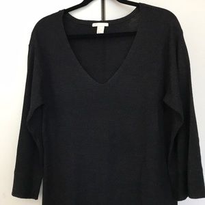 H&M Dark Grey Ribbed Slouchy Sweater