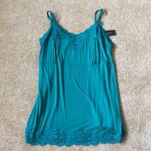 NWT Lane Bryant 18/20 lace edged camisole teal