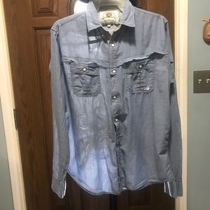 Ed Hardy Sz. S Bottom down light blue men shirt