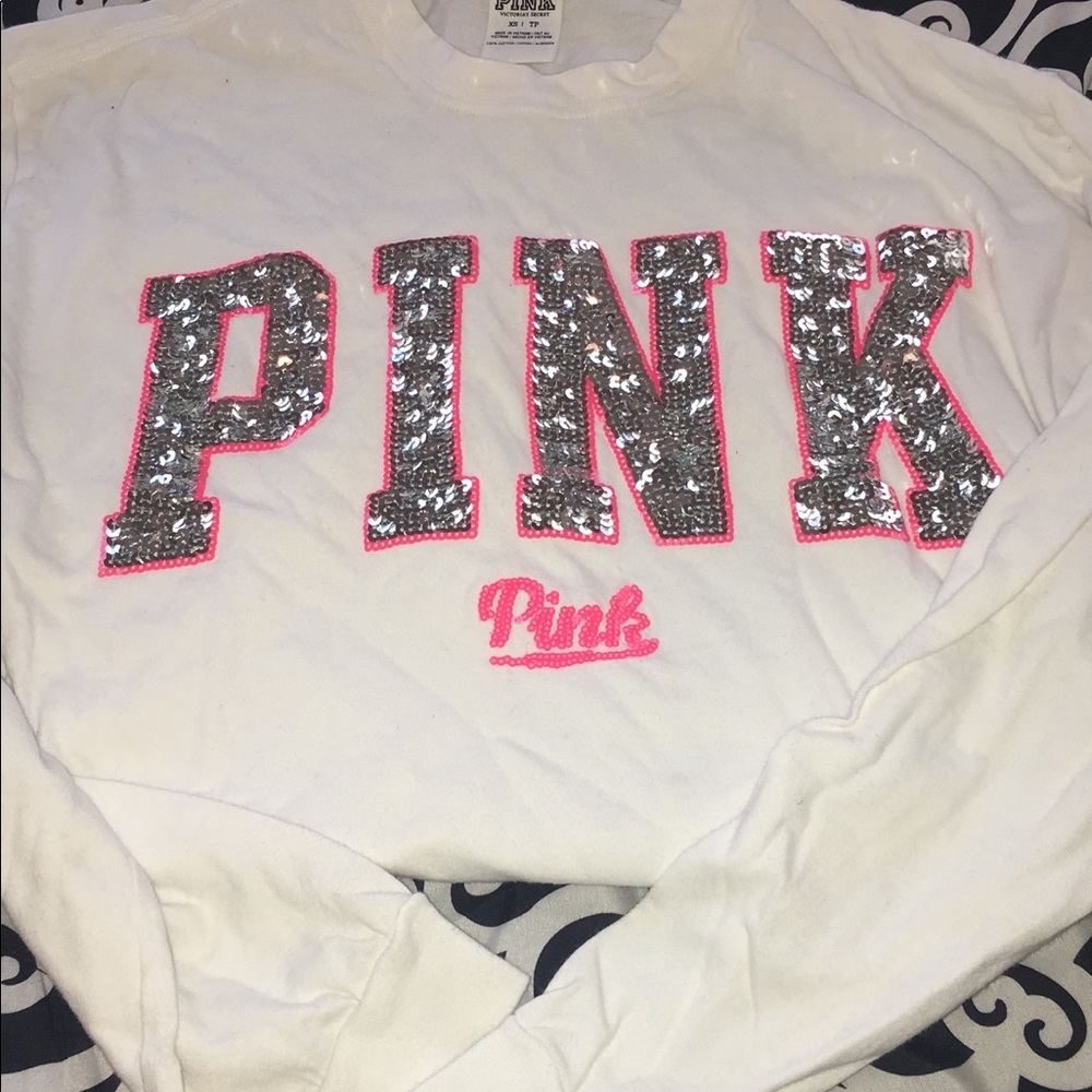 VS PINK LONG SLEEVE BLING TOP