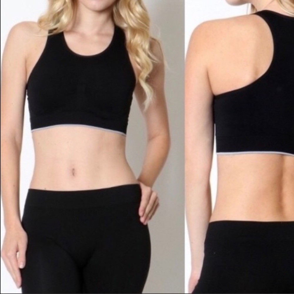 🆕 Black Active Work-Out Yoga Sports Bra