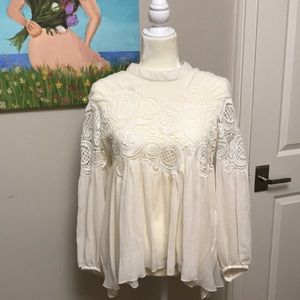 NWWT Chloe Ivory Silk Embroided Blouse