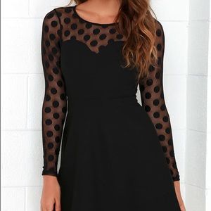 Black polka dot dress