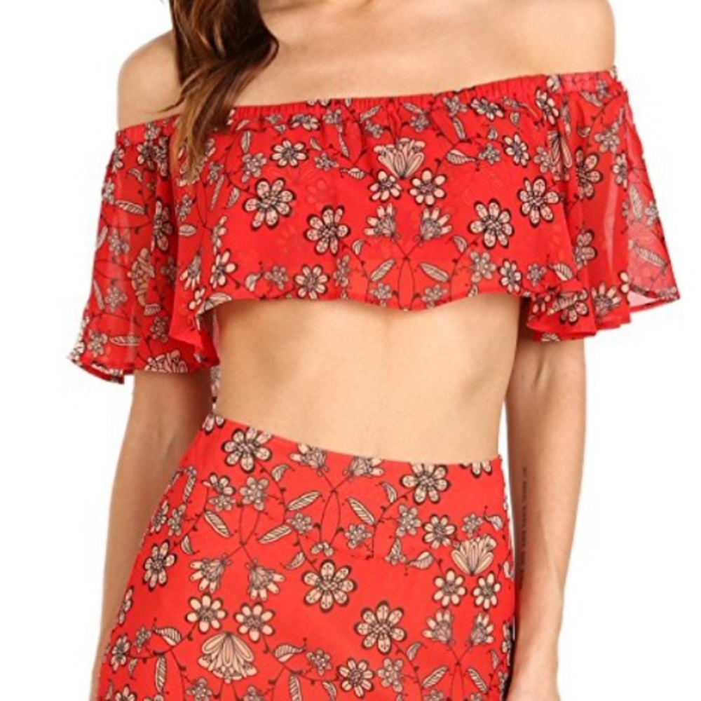 For Love and Lemons Pia Crop Top Small