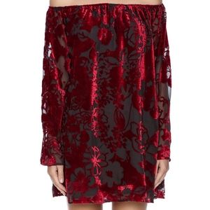 off the shoulder Velvet Dress