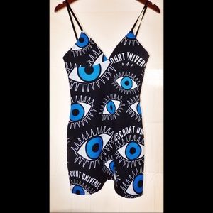 DISCOUNT UNIVERSE-BLUE EYE MINI BRALET DRESS