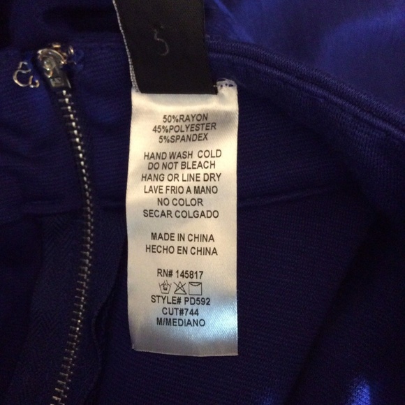 ❌SOLD❌WINDSOR Blue Choker Long Sleeve Dress - Picture 7 of 7