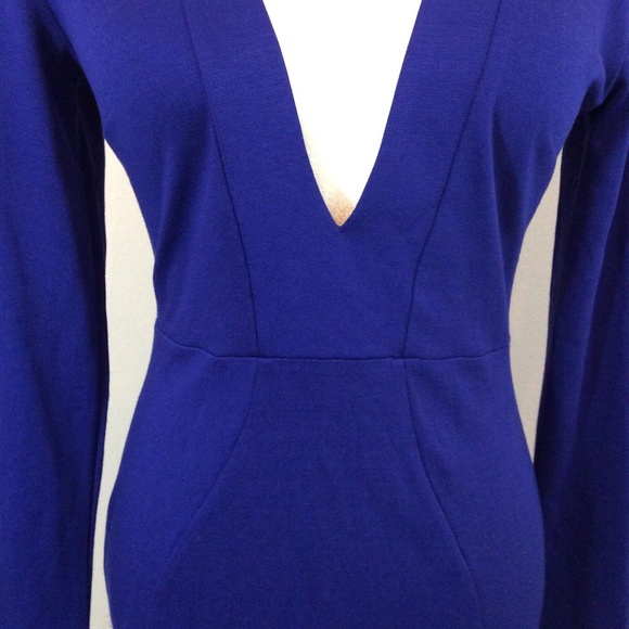 ❌SOLD❌WINDSOR Blue Choker Long Sleeve Dress - Picture 5 of 7