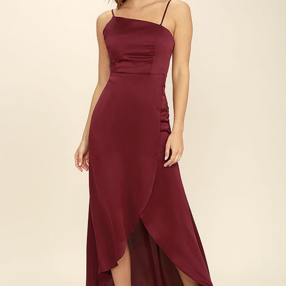 Burgundy high-Low dress