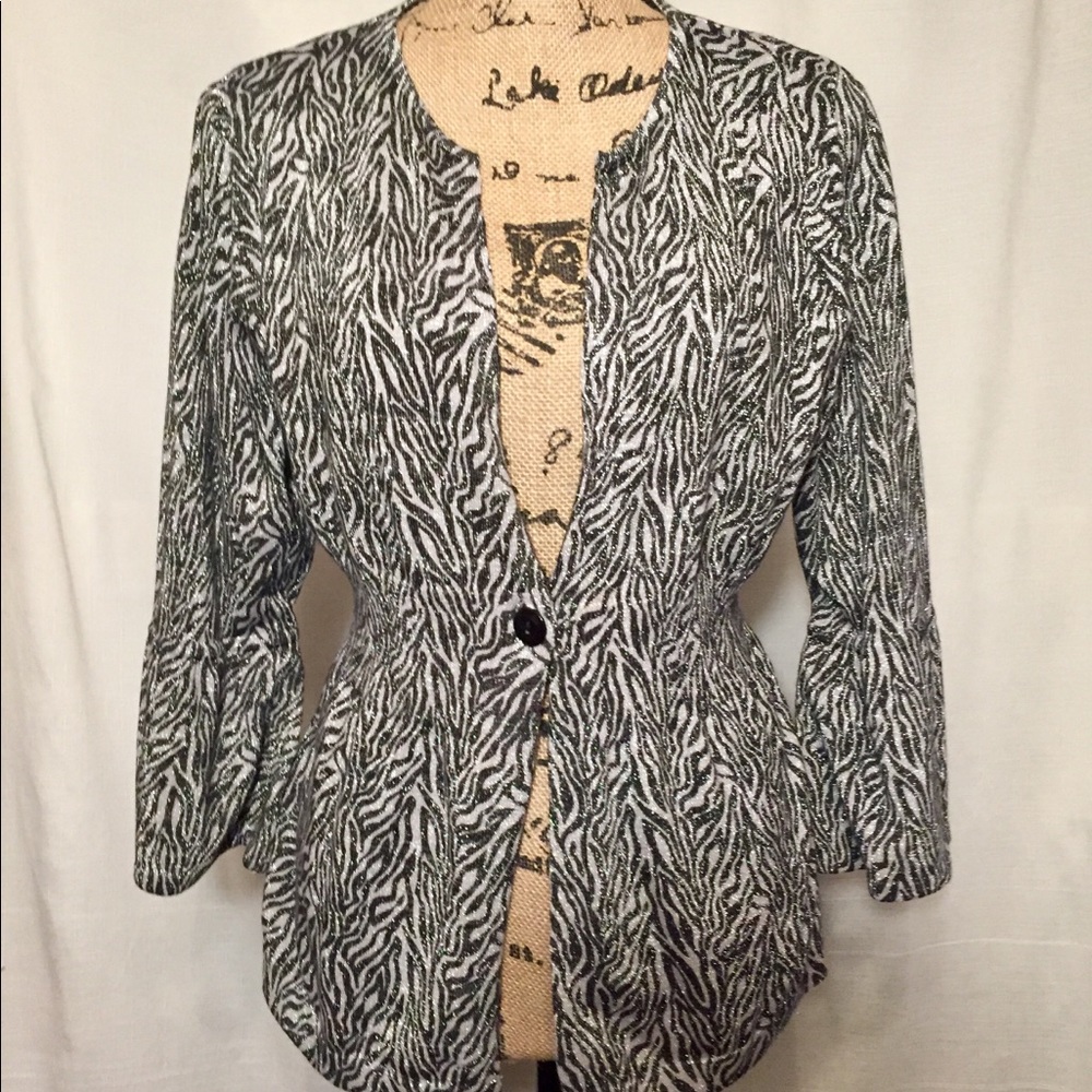 Cato zebra print blazer NWT