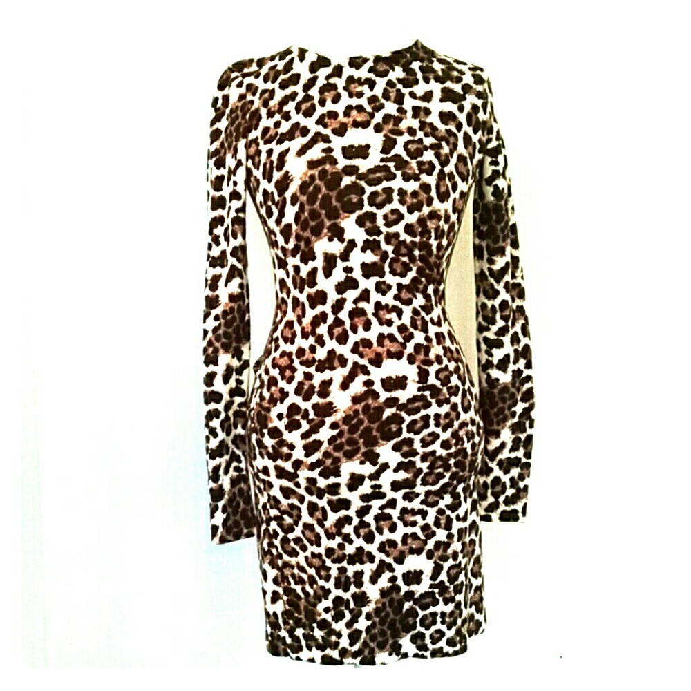 Minnie Rose Animal Print mid-length dress