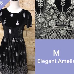 LuLaRoe Medium Black Velvet Amelia