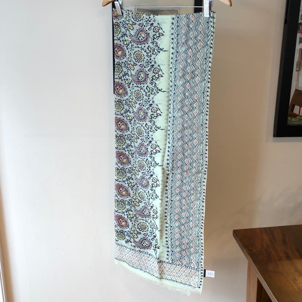 J.Crew pale green printed scarf