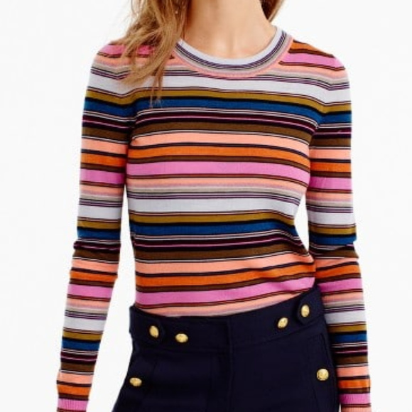 J Crew Rainbow Striped Sweater 