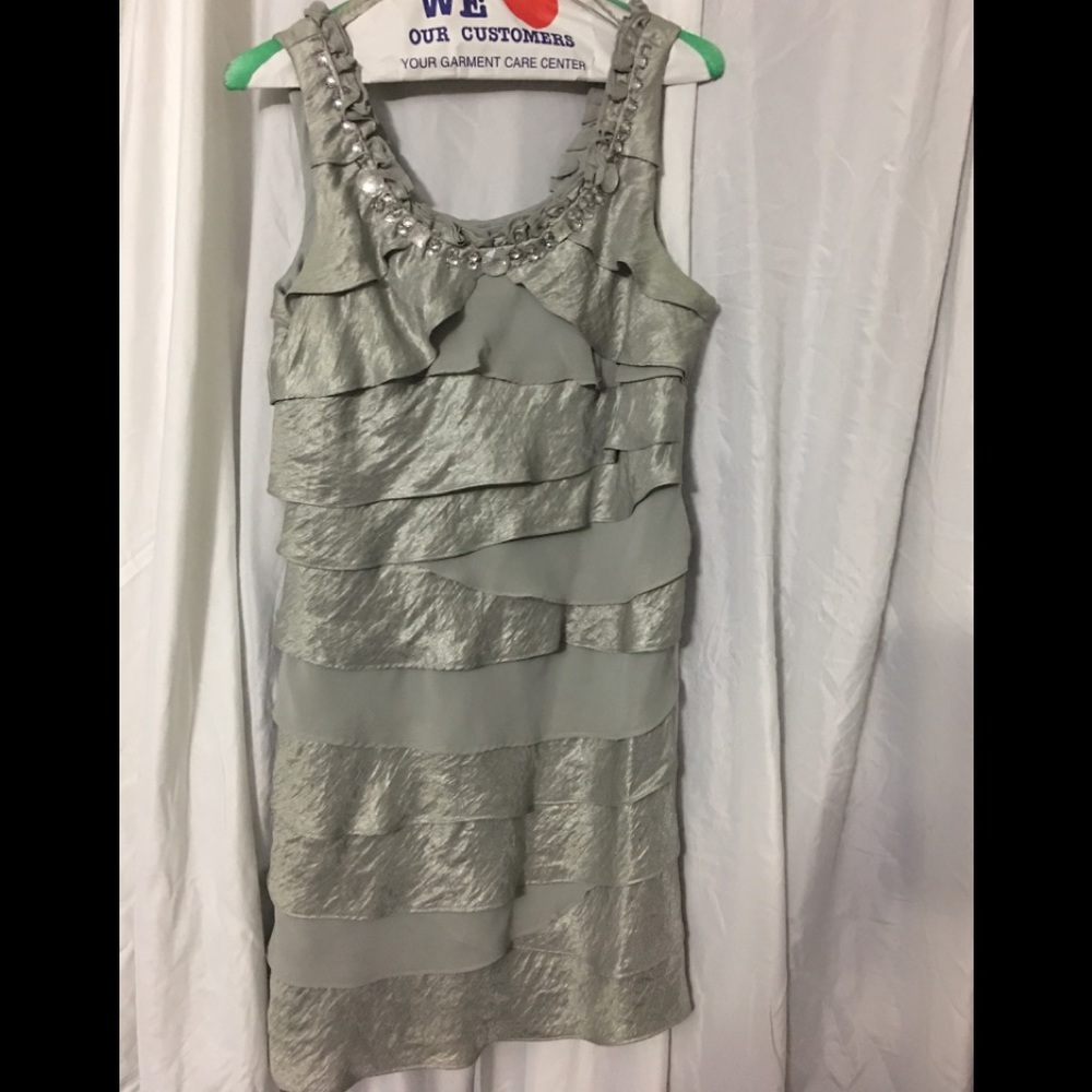 Silver evening dress