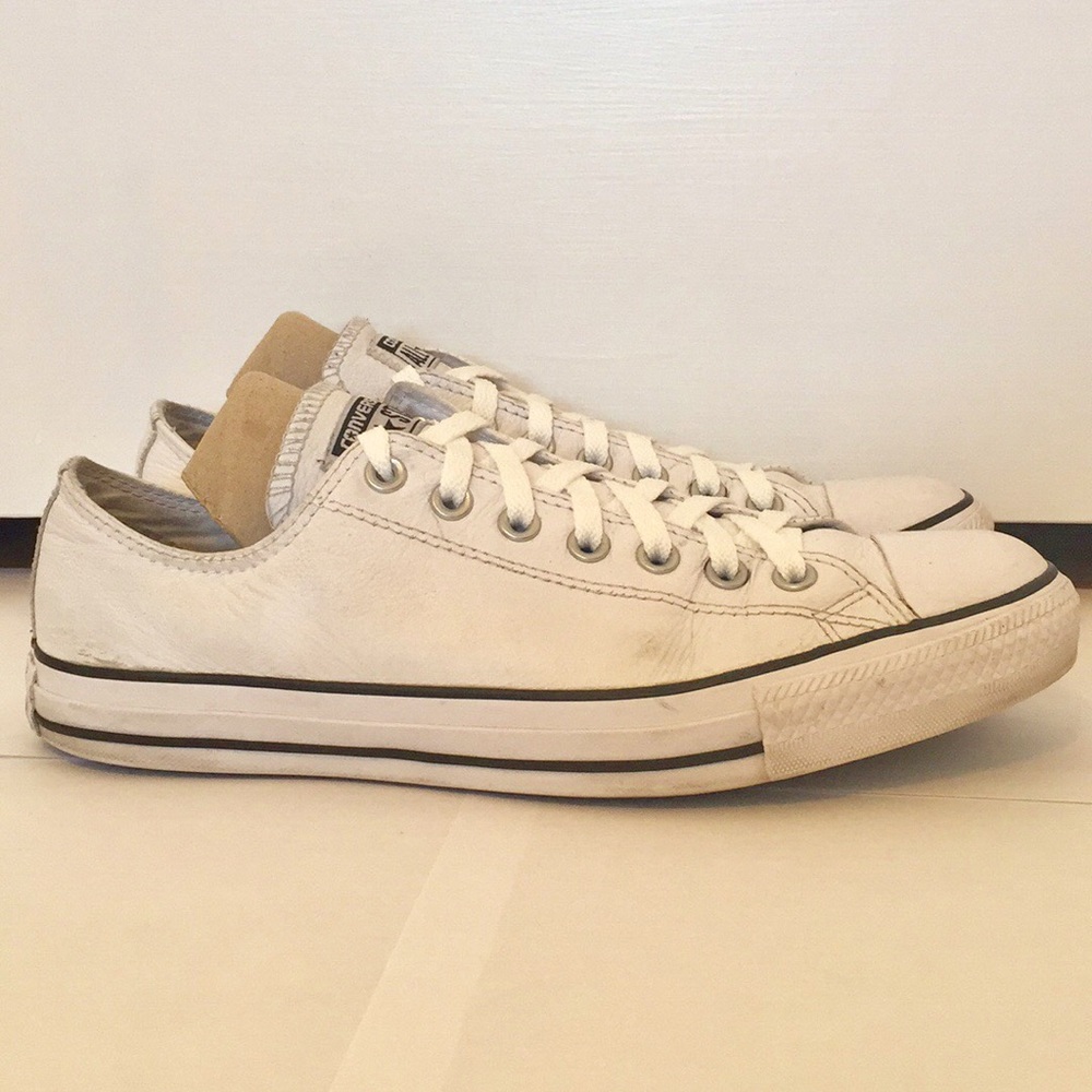 Men’s White Leather Converse