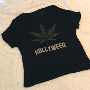 Urban Outfitters black sheer Hollyweed T-shirt