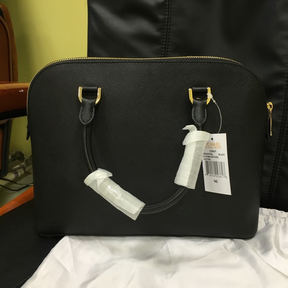 NWT Michael Kors Black Large Dome Satchel