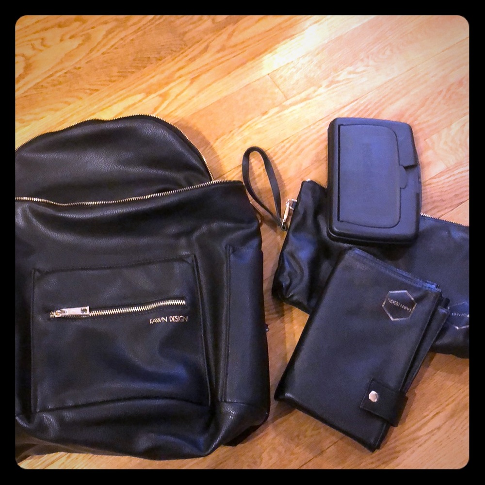 Black fawn design diaper bag-brand new