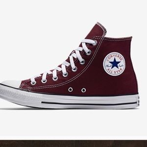 Maroon converse high tops