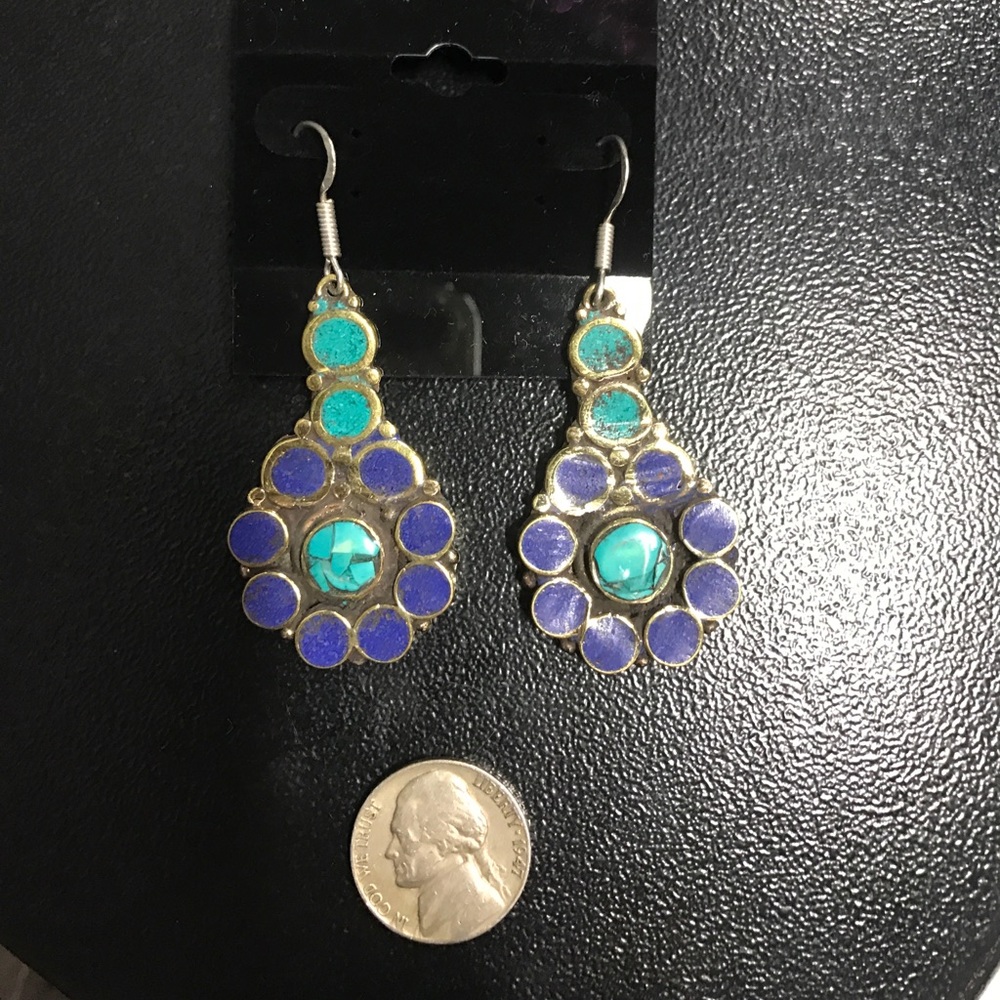 Turquoise and blue stone earrings