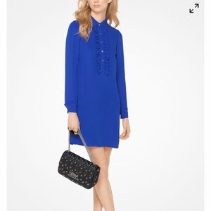 Michael Kors Ruffled Silk-Georgette Shirtdress