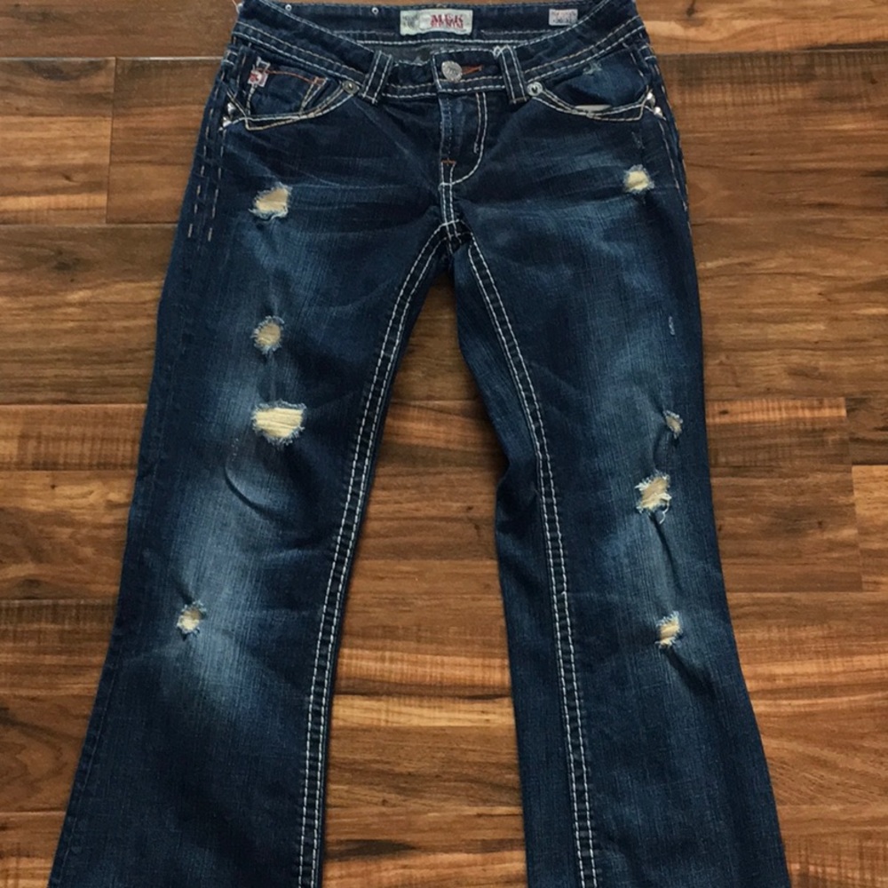 Distressesd MEK denim jeans