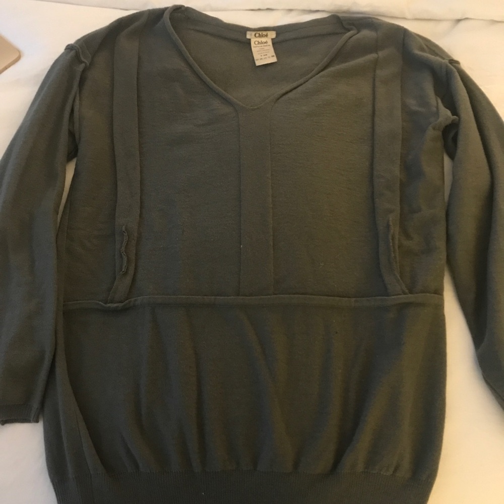 Chloe Cozy Olive Sweater Dress (sz S)