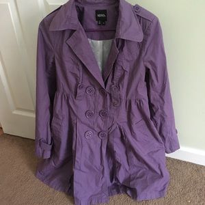 Purple long fashion coat / trench coat