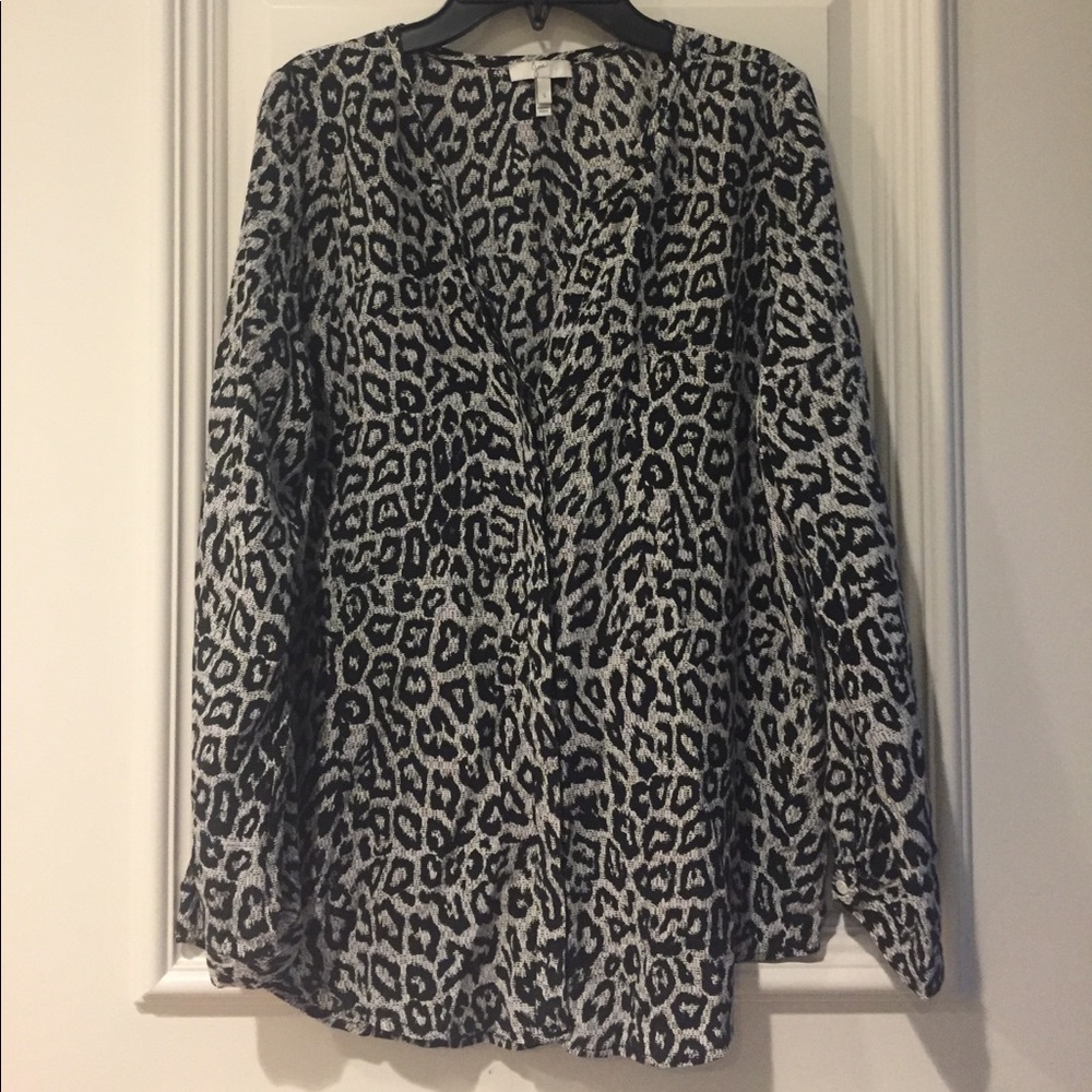 Joie Silk Leopard Print Blouse