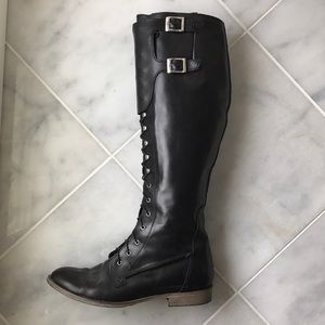 Charles David Black Leather Boots