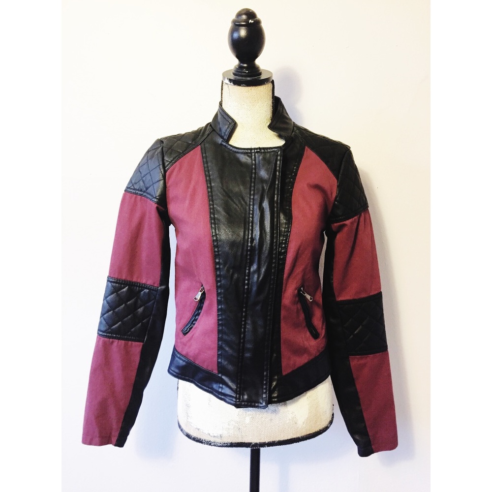 Faux leather moto jacket 🏍