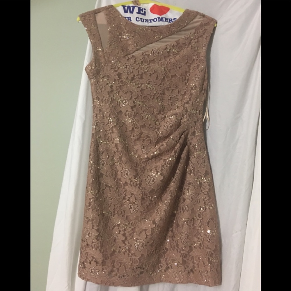 Gold mini dress