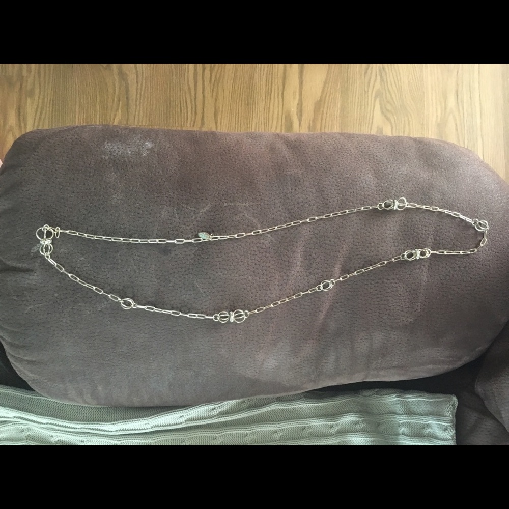 Long silver necklace