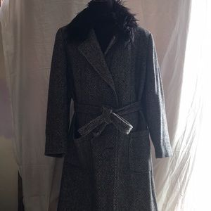 Long black and white coat