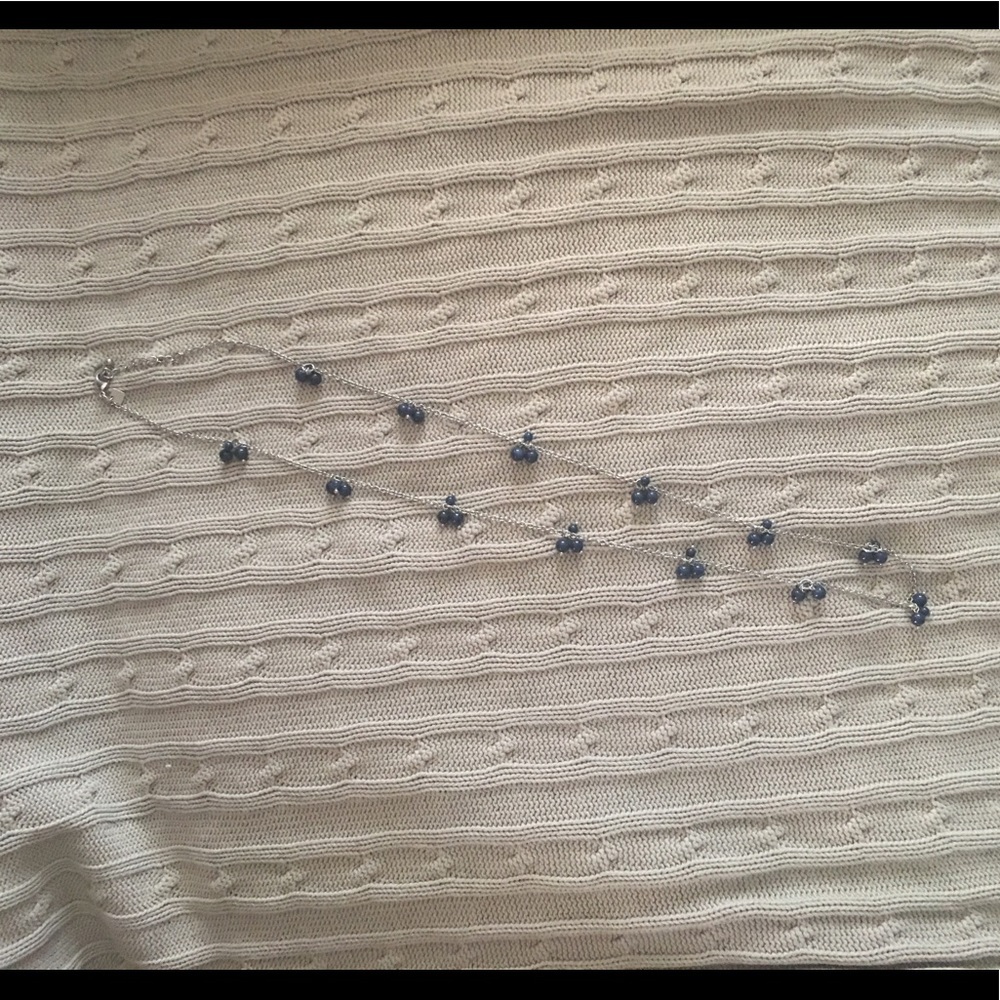 Silver & blue necklace