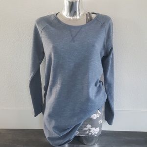 Blue Faded Oversized Sweater Dress Long Sleeve